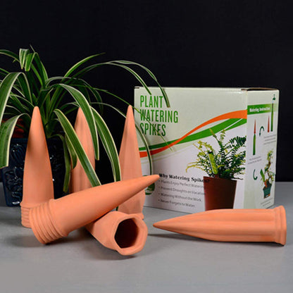 MorTime 6pcs Plant Watering Devices, Plant Waterer Self Watering Terracotta Spikes Automatically Water Your Indoor and Outdoor Plants While On Vacation