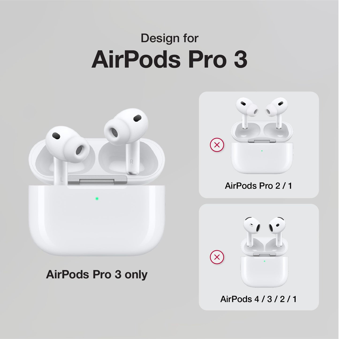 AMAZINGTHING for AirPods Pro 3 [Glamour Artisan] Case, PU Leather Protective Cover, Wireless Charging Ready, Scratch-Resistant Microfiber Lining, Precise Cutouts, Carabiner Included, Purple