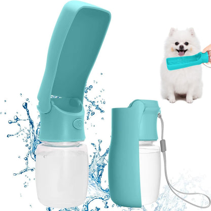 COMTENS Portable Dog Water Bottle for Walking, Leak Proof Foldable Pet Water Bottles Dispenser Bowl Travel Drink Cup for Walking Hiking Traveling