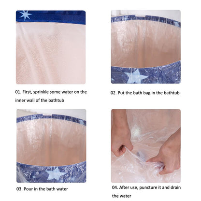 NentMent 10 Pack Disposable Ice Bath Tub Cover Liner Transparent Plastic Portable Bathtub Liner Covers for 105 Gallons Ice Tub Portable Bath Tub Cold Plunge Tub Inflatable Ice Bath Barrel Plunge Pool