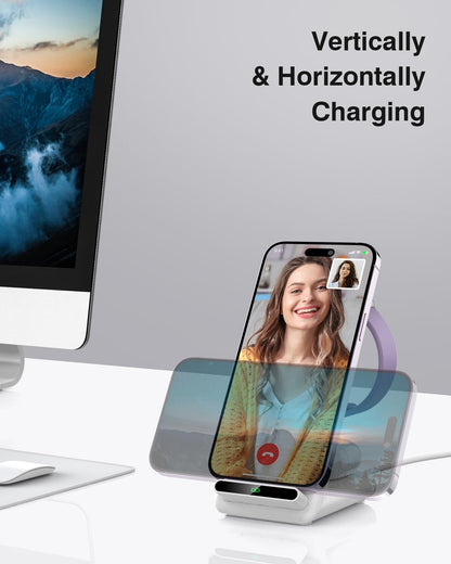 Wireless Charging Station,3 in 1 Charging Stand Made for Apple Watch Ultra 11 10 9 8 7 6 SE 5 4 3,Fast Wireless Charger Made for iPhone 17/Air/16/15/14/13/12,for AirPods Pro(with Adapter) (Black)