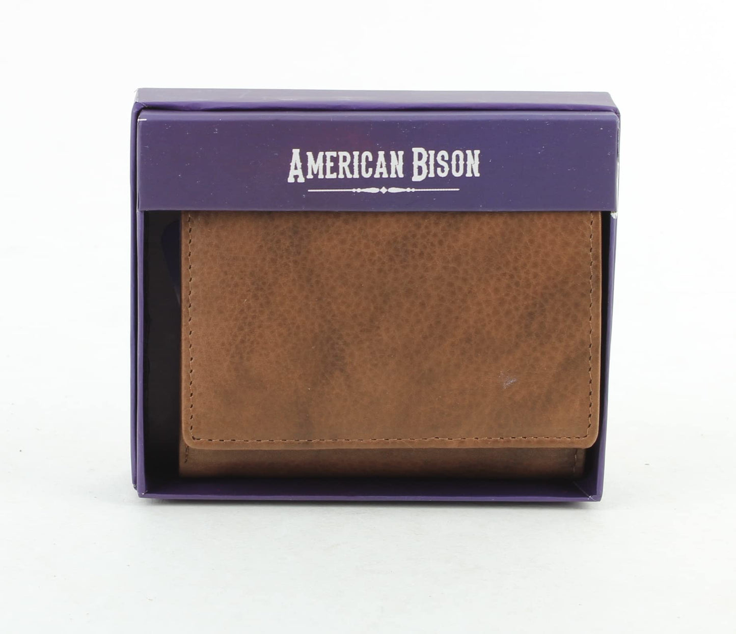 American Bison Trifold Classic Wallet for Men – RFID Blocking Cowhide Leather Wallet (Tan)