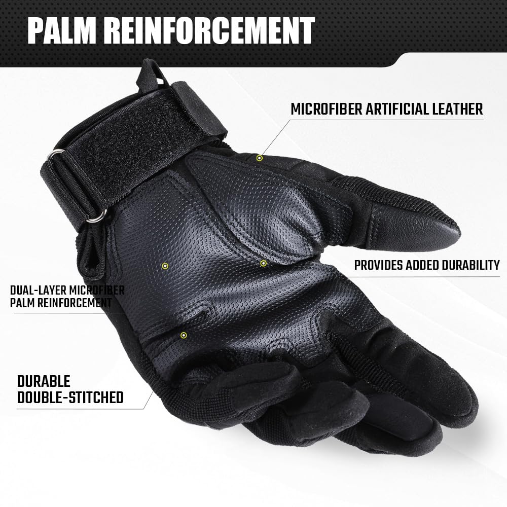 MVPTOO Touchscreen Padded Palm Gloves for Men Medium