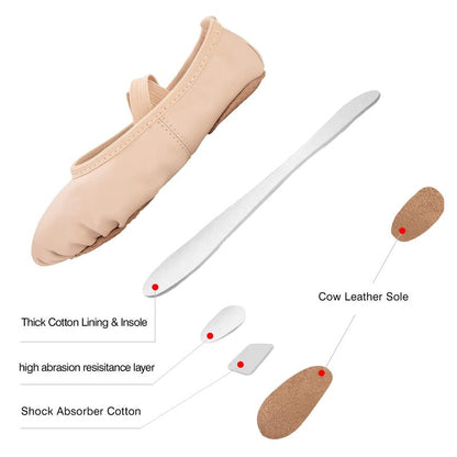 RoseMoli Ballet Shoes for Girls/Toddlers/Kids/Women, Leather Yoga Shoes/Ballet Slippers for Dancing 9 Toddler Nude