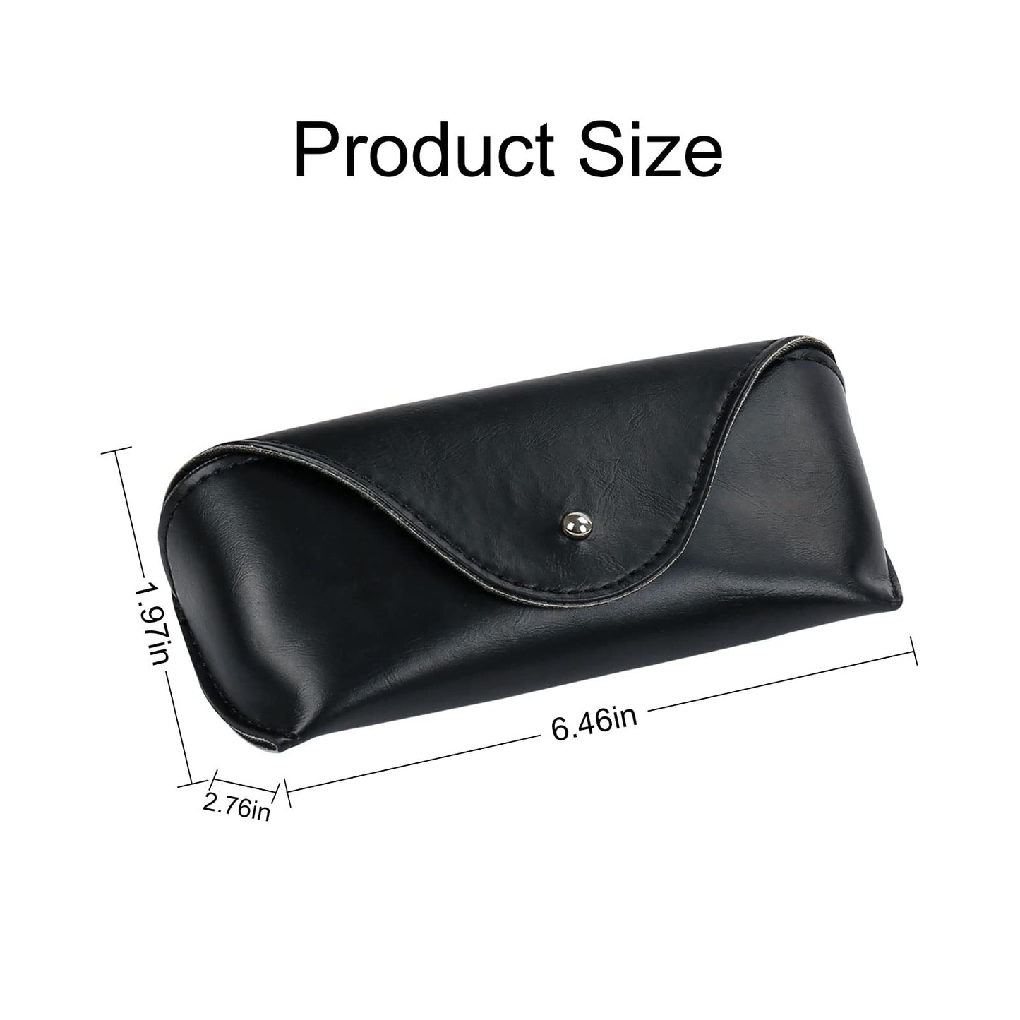 LogHog Portable Leather Sunglasses Pouch Soft Eye Glasses Carry Case for Women Men Student Horizontal Sunglass Box Case (Black)