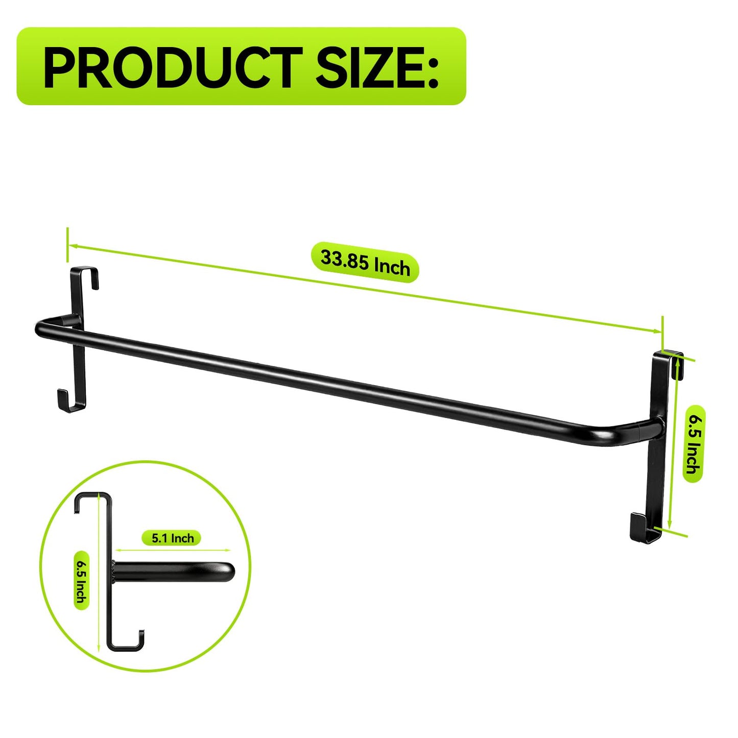 Zwinz 4Pcs Heavy Duty Horse Blanket Rack with Bridle Hooks, No-Drill Wall Mounted Assembled Blanket Bar, Saddle Pad Rack for Horse Tack Storage, Black
