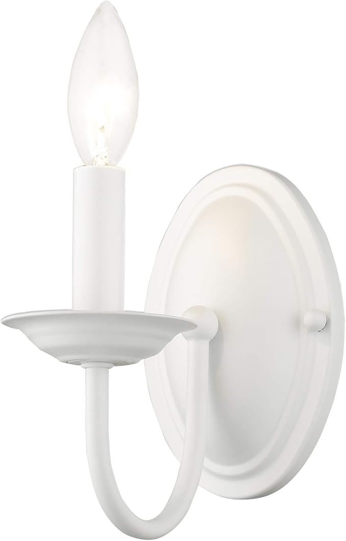 Livex Lighting 4151-03 Williamsburg 1-Light Wall Sconce, White