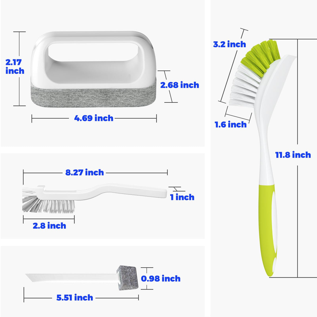 Holikme 6Pack Kitchen Cleaning Brush, Green