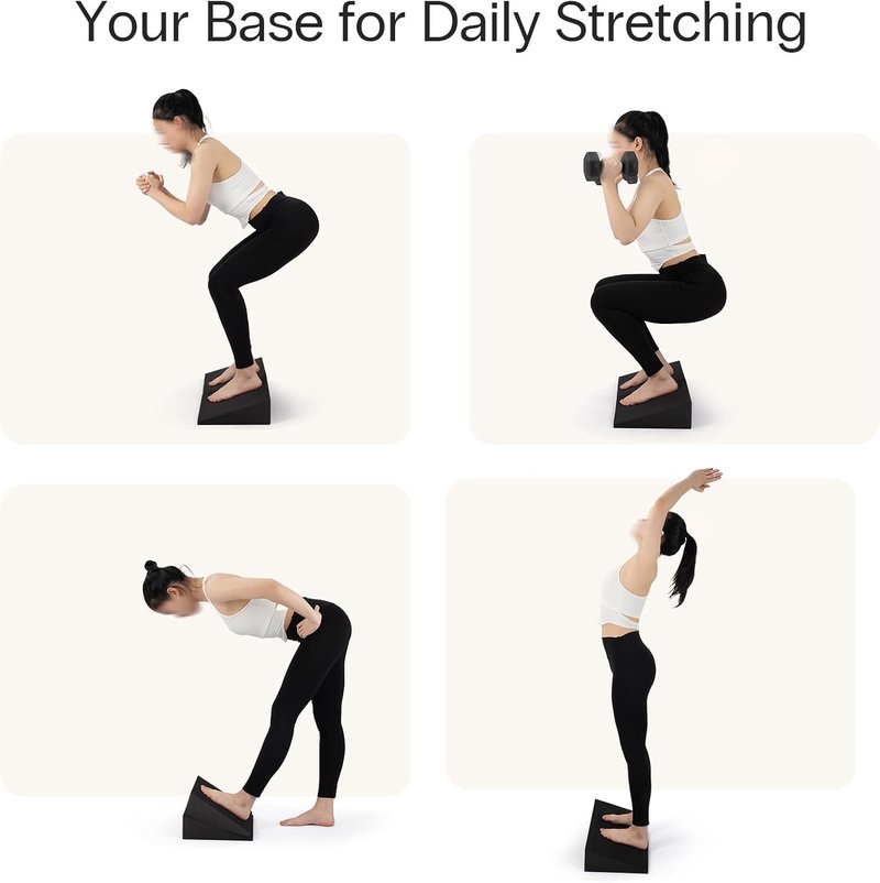 Foam Yoga Wedge Blocks - Set of 2, 16.5° Incline, Black | Ideal for Yoga, Stretching & Physical Therapy