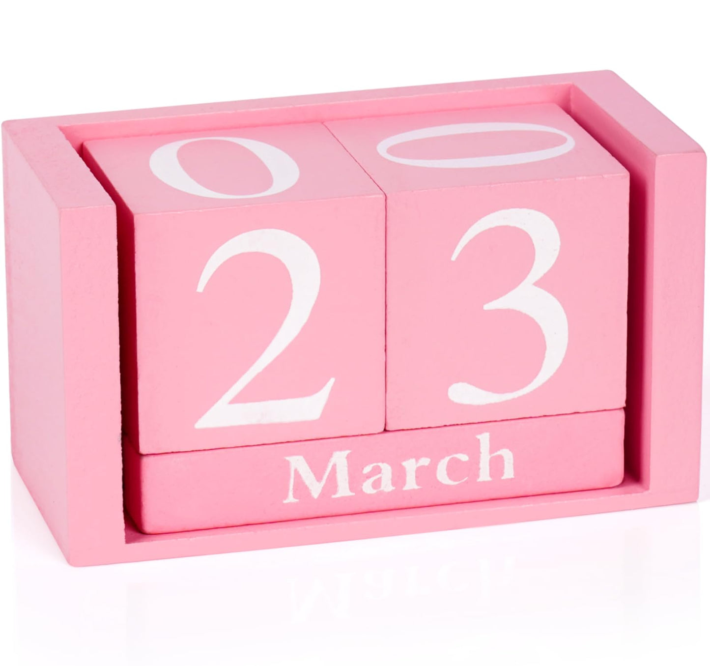 Notakia Pink Decor Wooden Desk Blocks Calendar Perpetual Block Cute Office Pink Desk Accessories Preppy Room Decor for Women