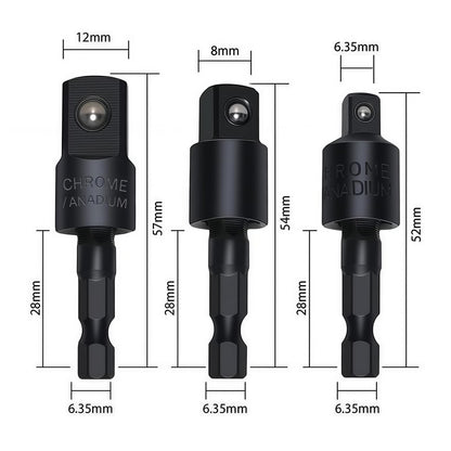 4-in-1 Impact Drill Bit Extension,Right Angle Drill Adaptor,Screwdriver Bit,Rotatable Impact Grade Socket Adapter Set,Hand Powered Tool Kit for Narrow Spaces for home work and daily maintenance