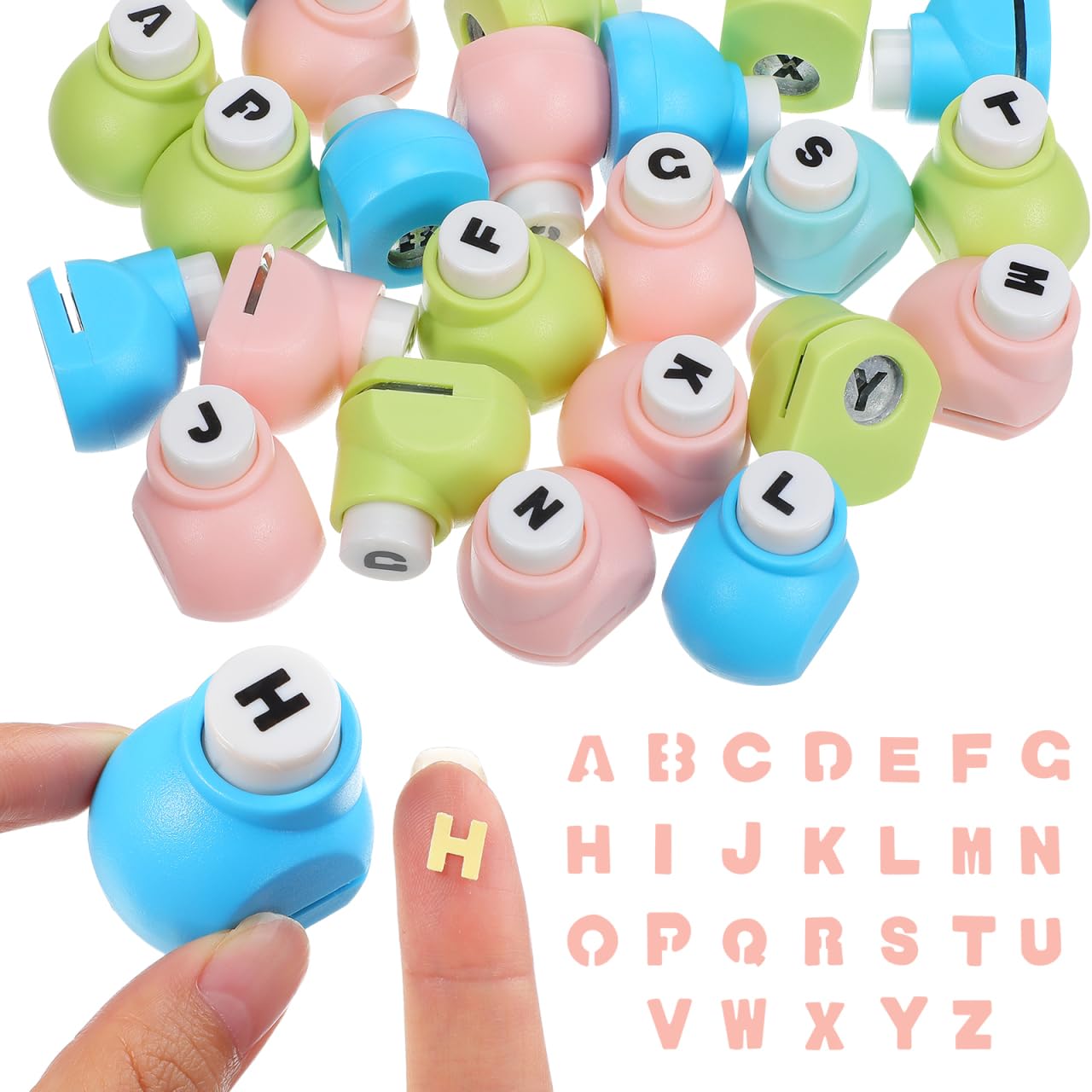 LALAFINA Alphabet Paper Punchers 26pcs School Scrapbooking Paper Punchers Crafting Supplies for Greeting Cards, Scrapbooking, Arts & Crafts, School Projects