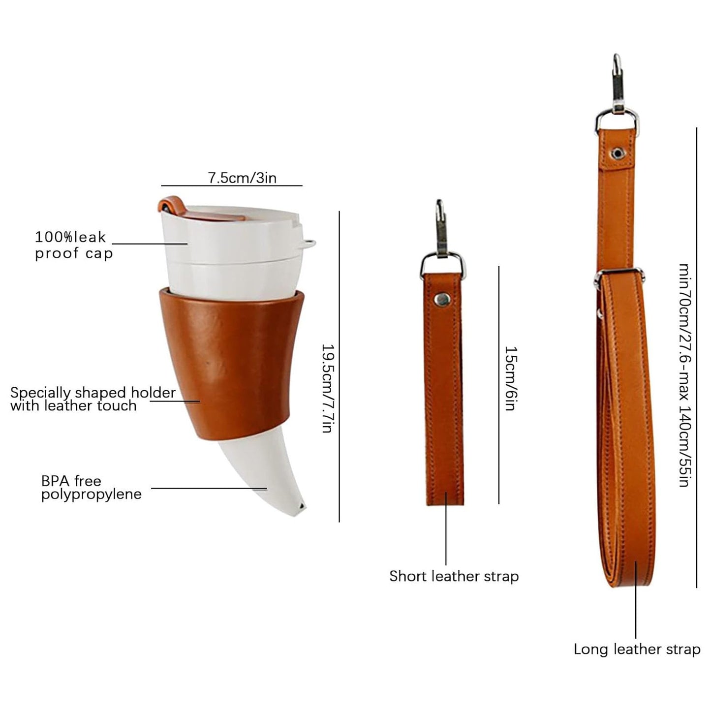wdcfxy Creative Goat Horns Coffee Mug 230ml (12 Oz) - Leak Proof Stainless Steel Thermal Tumbler with Viking Design, Rope Handle & Lid - Unique Horn Shaped Travel Mug for Coffee Lovers Creating
