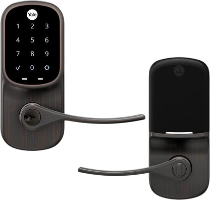 Yale Assure Lever - Keypad Lever Lock (for Doors with no deadbolt) - Keyless Entry with pin Code Unlocking and one-Touch or Auto-Locking - Black Suede