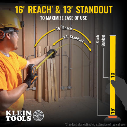 Klein Tools 9235 Tape Measure, Heavy-Duty Magnetic Measuring Tape with 35-Foot Double-Hook Double-Sided Nylon Reinforced Blade, with Metal Belt Clip