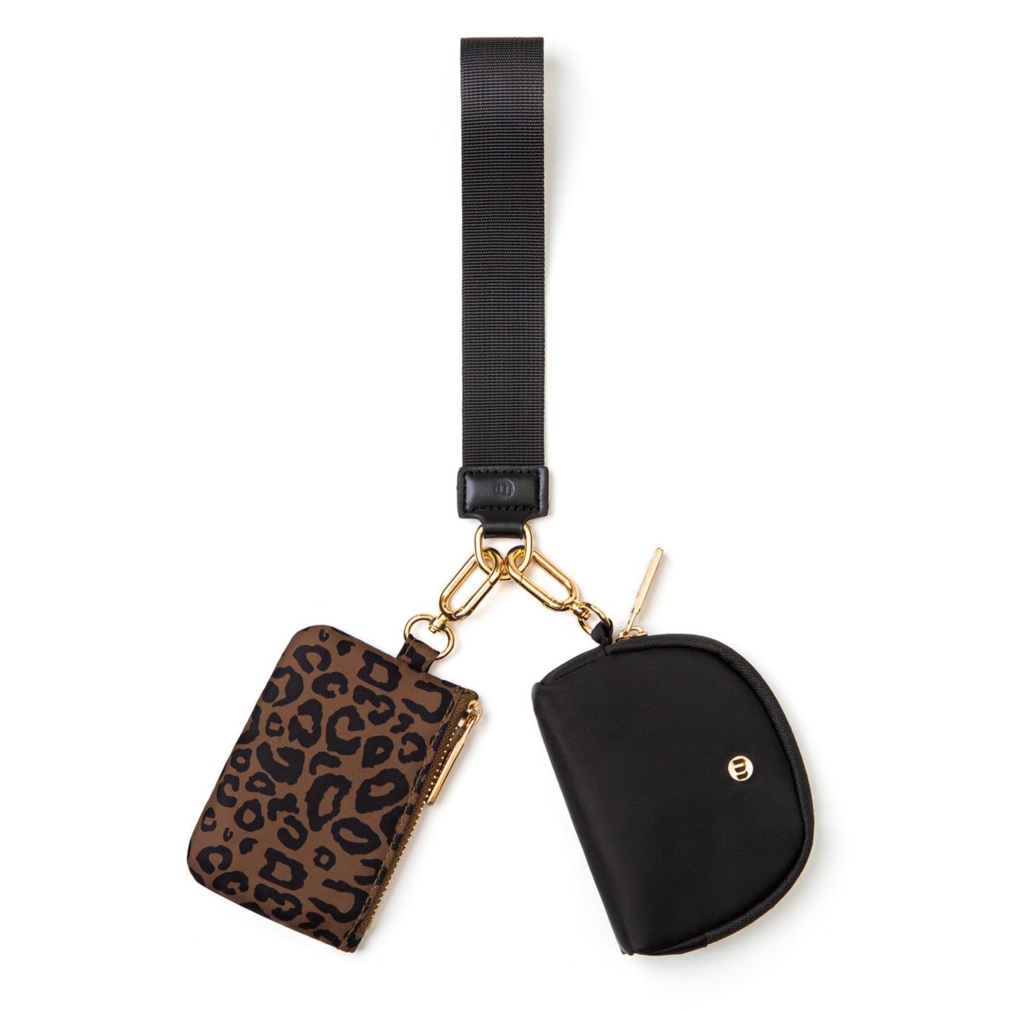 Mum's memory Mini Zip Around Wristlet Wallet for Women Dual Pouch Wristlet Portable Wallet Coin Purse Mini Women Coin Pocket (Leopard)