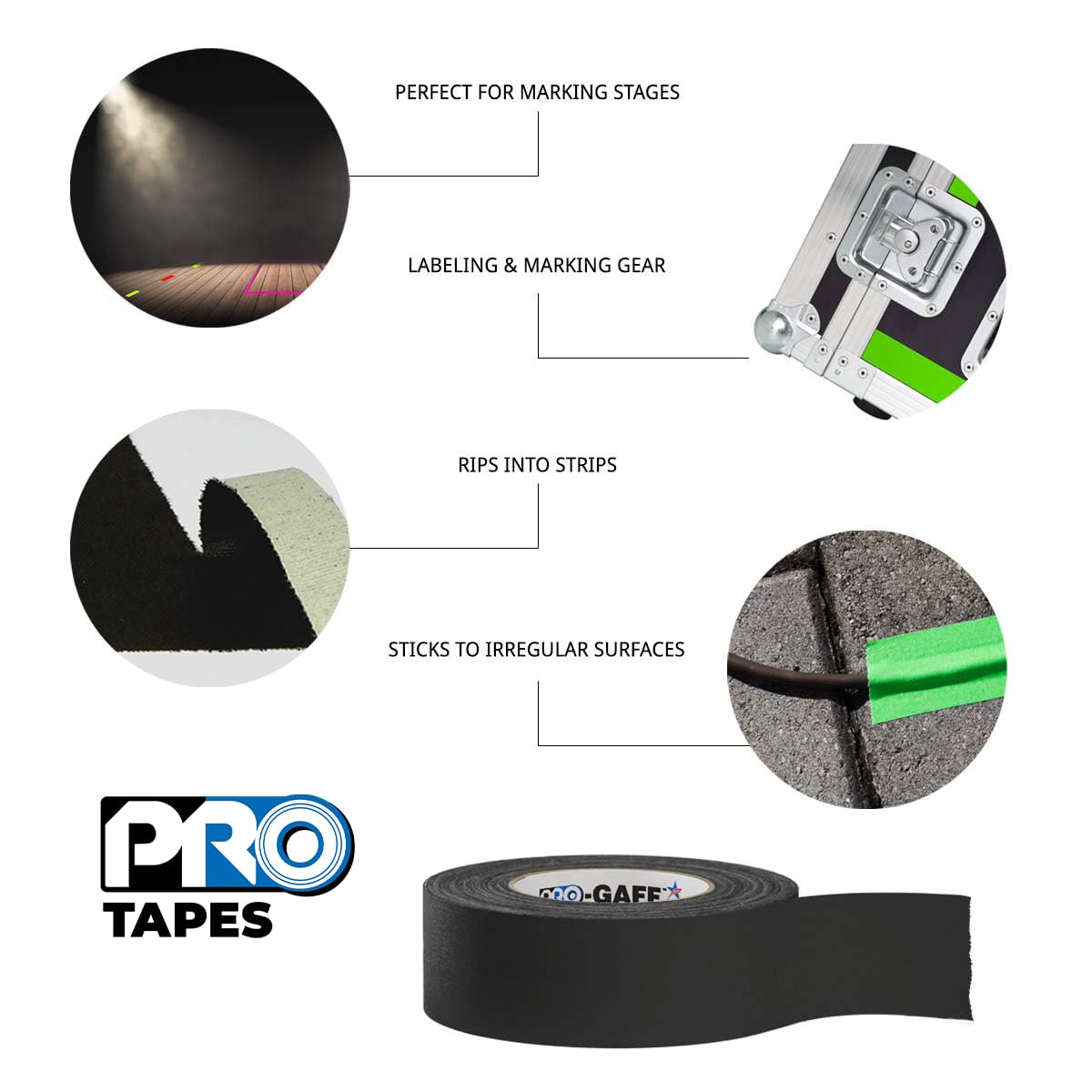 1" Width ProTapes Pro Gaff Premium Matte Cloth Gaffer's Tape With Rubber Adhesive, 11 mils Thick, 55 yds Length, Brown (Pack of 1)