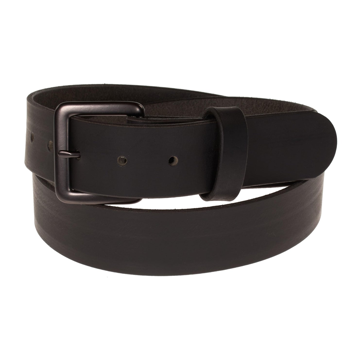 Nohma Leather, Men's Leather Belt, Made in USA, Full-Grain Leather, Casual Everyday Wear Belts, Amish Handmade (Black 5550-GM, 44" (Size 40 Pants) - Check Size Guide)