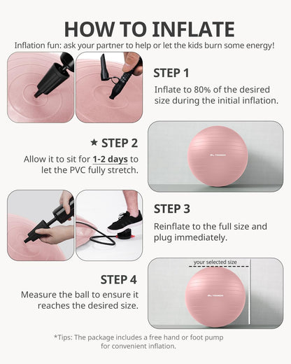 Trideer Exercise Ball Yoga Ball – Office Seating & Balance Ball Chair, Stability Ball for Pilates, Physical Therapy,Core Training & Balance Improvement & Stretching