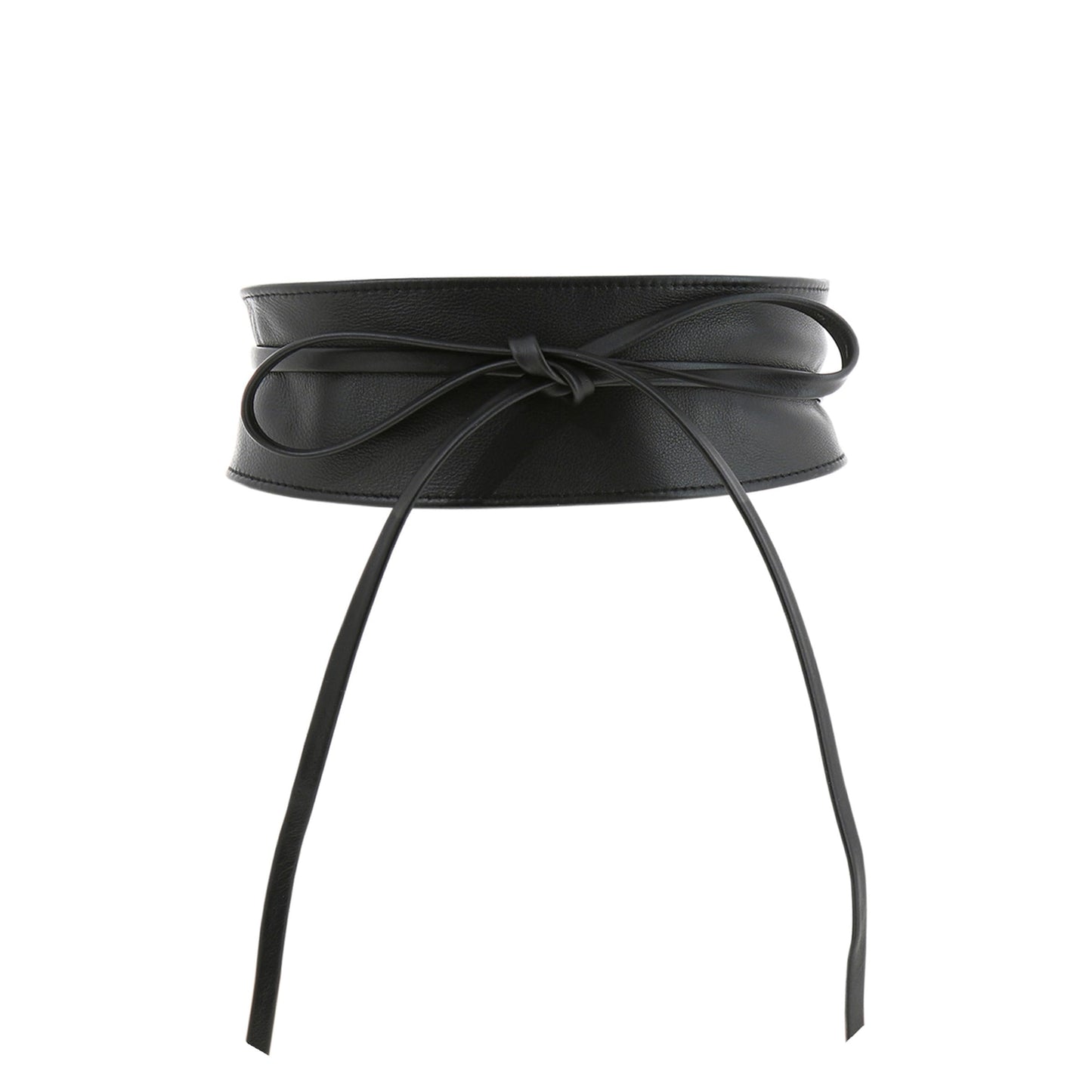 FASHIONGEN - Woman Italian leather Obi belt, CASSIANE - Black, S-M