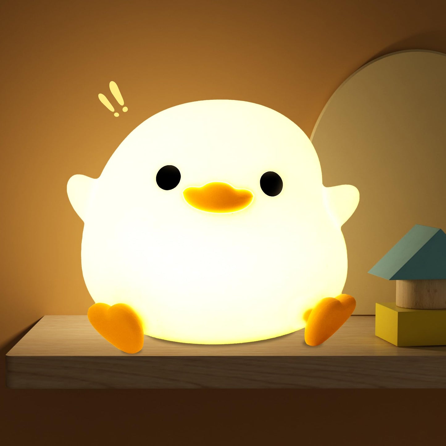 OkiyiD Duck Night Light, Cute Duck Gift for People, Dormitory Decorative Light, ABS+SIL, Touch Control, Portable Rechargeable Dimmable, Best Choice for Gift Giving (DoDo Duck)