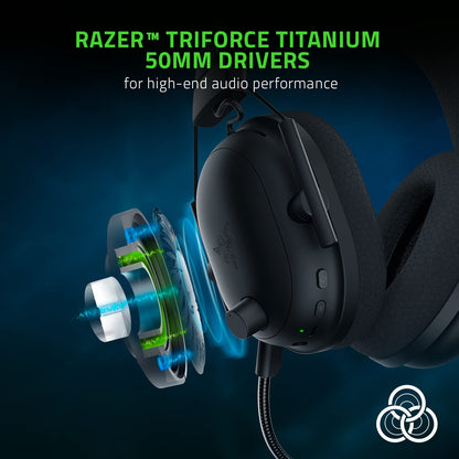 Razer BlackShark V2 Pro for PC - Wireless Premium Esports Gaming Headset (Bluetooth, Triforce Titanium 50 mm Drivers, HyperClear Supercardioid Mic) Black