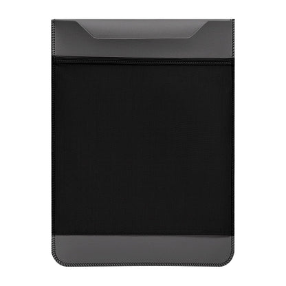Slim PU Leather 13 13.6 Inch Laptop Sleeve Protective Case with Mouse Pad for MacBook Air/Pro 13 M4/M3/M2/M1 HP Lenovo Dell Asus Samsung Briefcase Carrying Laptop Bag (Black&Gray, 13 inch)