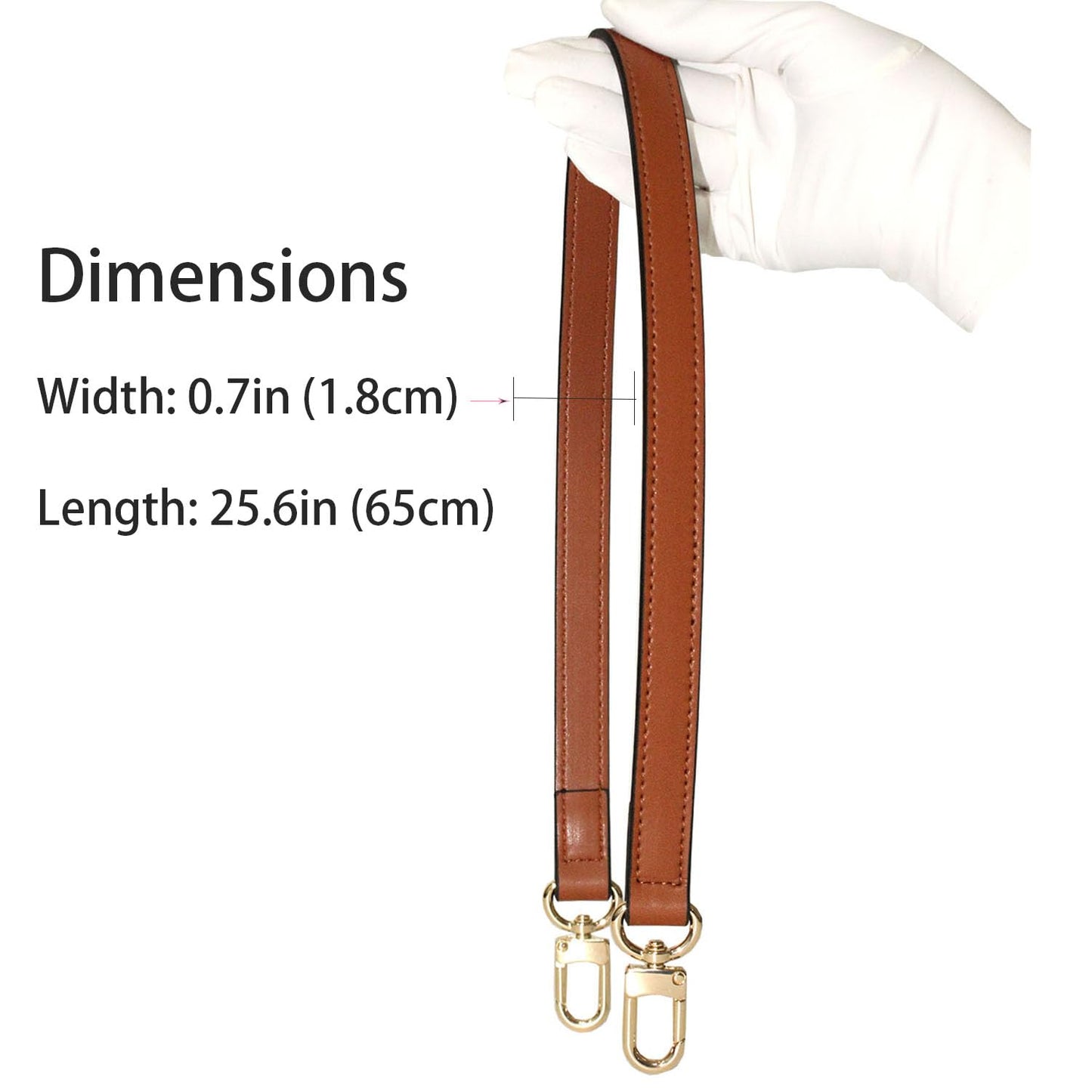 RYYXZXL Leather handbag strap, suitable for changing shoulder straps on L V handbags and bucket bags(Brown-W:0.7in,L：25.6in)