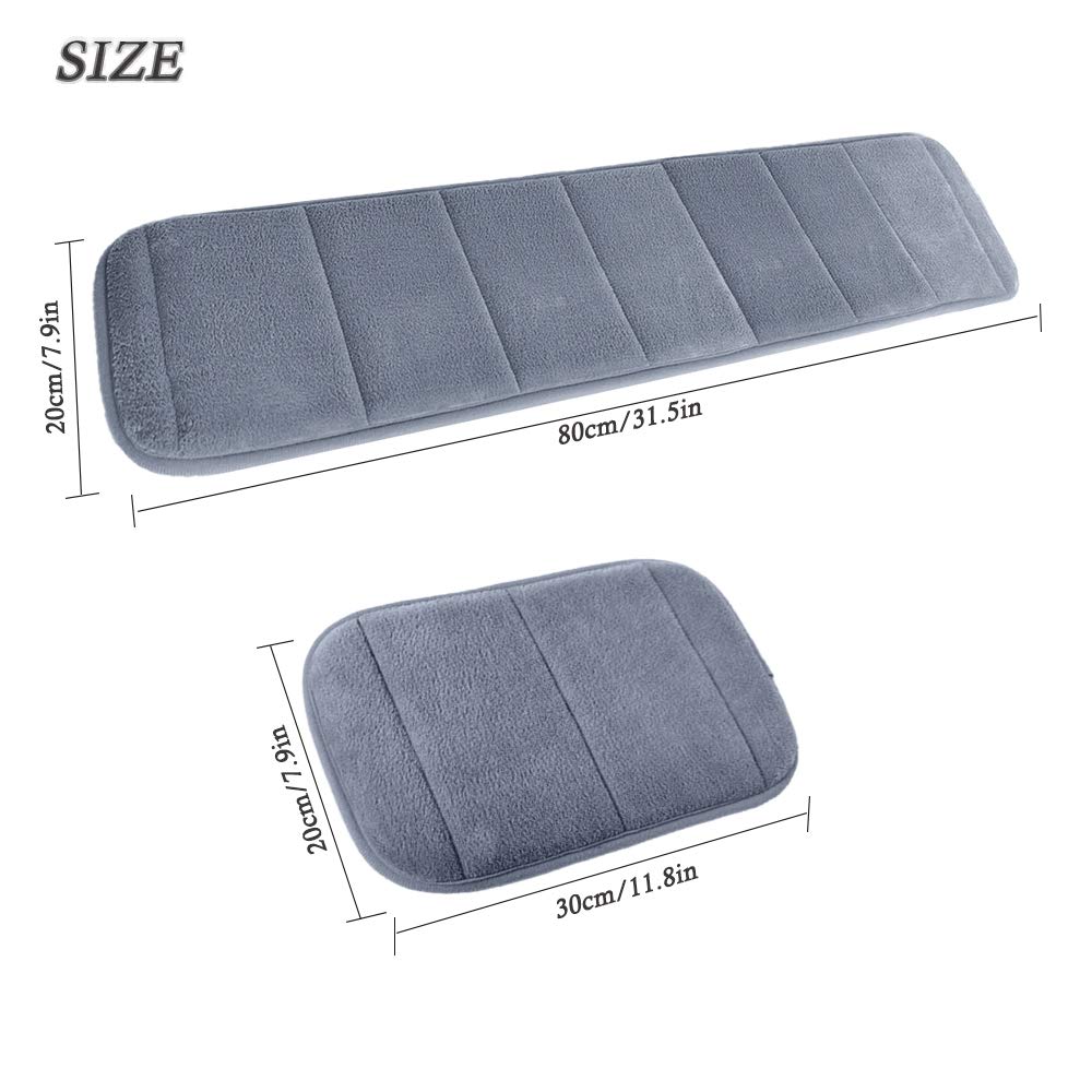 AUHOKY 2 Sets Ergonomic Computer Wrist Pad - Long & Short Size Combination Keyboard Rest Elbow Support Mat for Office, Desktop, Working, Gaming - Memory Foam Relieve Elbow Pain (Gray)