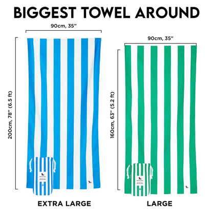 Dock & Bay Beach Towel - Quick Dry, Sand Free - Compact, Lightweight - 100% Recycled - Includes Bag - Cabana - Set A (4), Large (160x90cm, 63x35)
