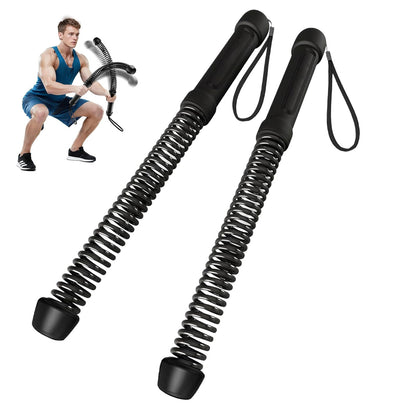 RunBaiNian Cordless Battle Rope 2-Piece Set Heavy-Duty Portable Training (heise)