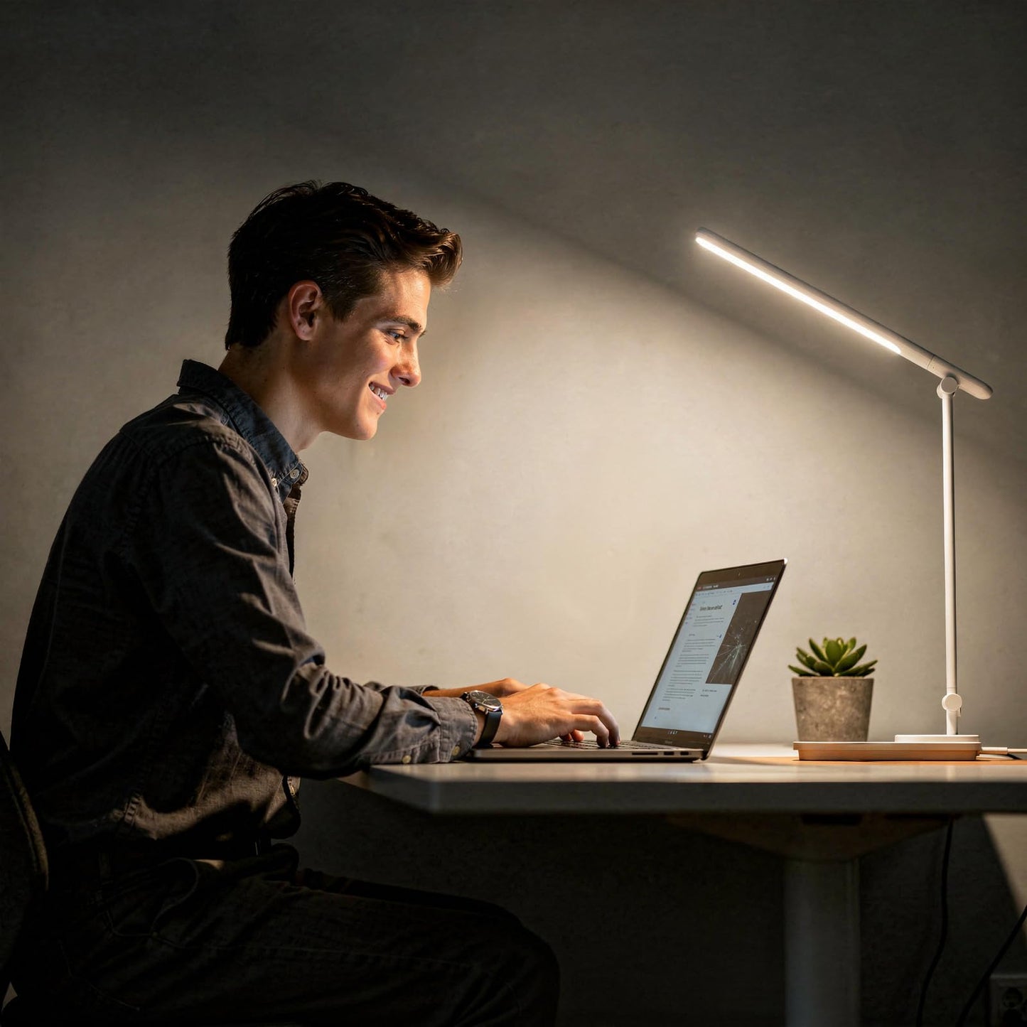 ELECTRI LED Desk Lamp, Touch Desk Light with USB Port, 5 Color & Stepless Dimming, 360° Rotatable ＆ Foldable, Reading Lamp for Table Study Work Office Nail Craft Puzzle(with Adapter) (White)