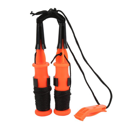 Life Saving Ice Pick, 2pcs Orange Handle Fishing Ice Picks Ice Safety Picks with Emergency Whistle Ice Fishing Picks for Camping Hiking Fishing(Black Rope)
