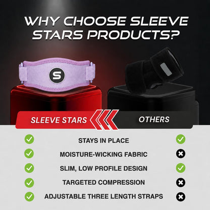 Sleeve Stars Tennis Elbow Brace for Men & Women, Elbow Brace for Tendonitis, Tennis Elbow Strap, Golfers Elbow Brace, Elbow Support Wrap for Tennis Elbow Relief, Fits 9"-23" (Pair/Light Purple)