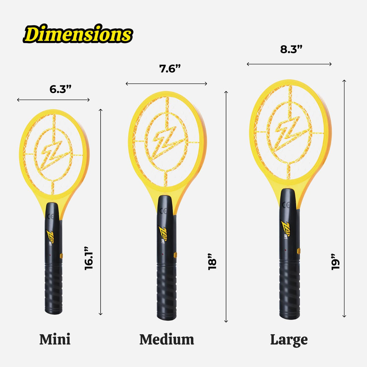 ZAP IT! Bug Zapper Battery Powered (2xAA Included) Bug Zapper Racket, 3,500 Volt