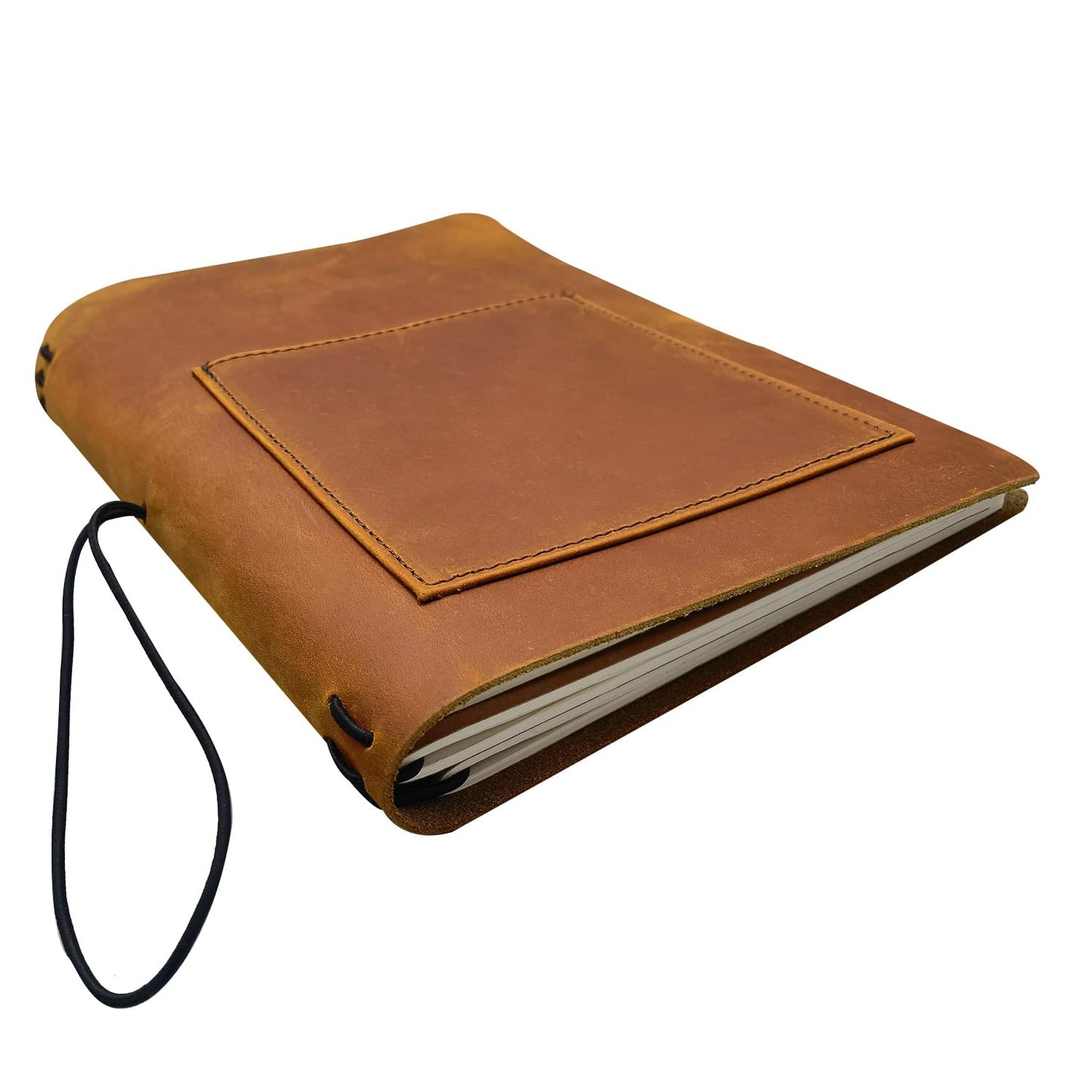KISSKI A5 Journal Cover for Men, Small Leather Travel Planner Organizer Cover with Phone/Pen Pocket, Travelers Notebook Cover Case for 5.5 x 8.5 Inserts Writing Paper/Note, Gift for Women, Brown