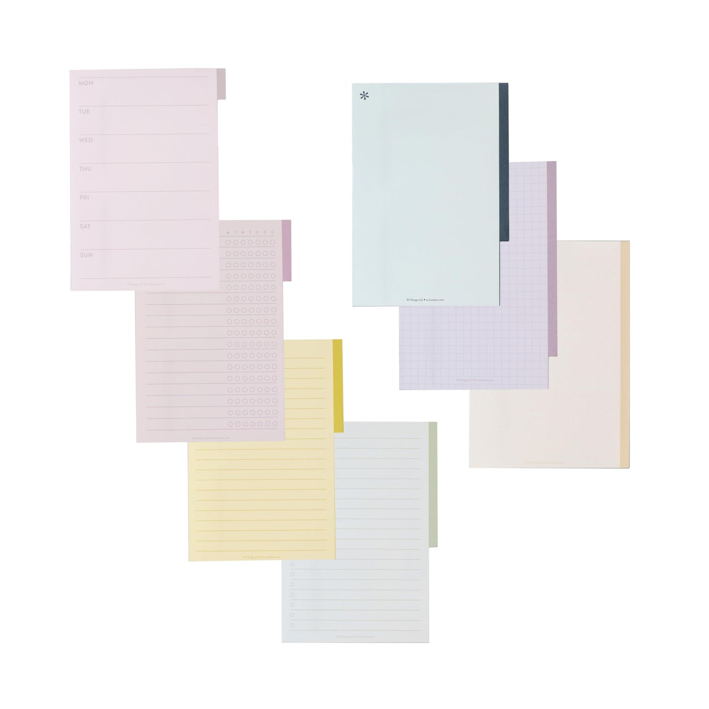 Erin Condren Earth Tones Functional Tabbed Sticky Notes Booklet, 7 Section Productivity Sticky Notes Set with 140 Total Sheets for Planning, Organization, and Note-Taking