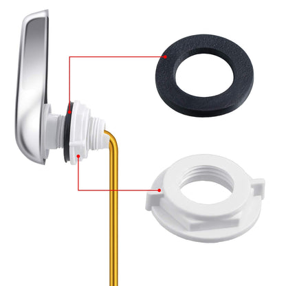 Honoson 4 Pcs 2-inch Universal Toilet Flapper Replacement Kit Front Toilet Flush Tank Lever Handle Replacement with Flapper and 2 Pcs Stainless Steel Chain for Bathroom Lavatory(Black)