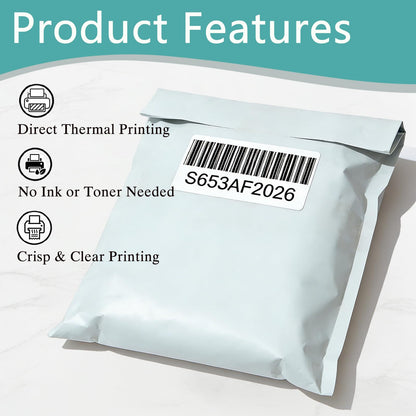 Volokitx 15 Rolls 2"x1" Direct Thermal Labels, 1300 Labels/Roll (19500 Labels), Self-Adhesive Address Barcode Sticker Label Rolls, Compatible with Zebra, Rollo, Munbyn & Most Thermal Printers