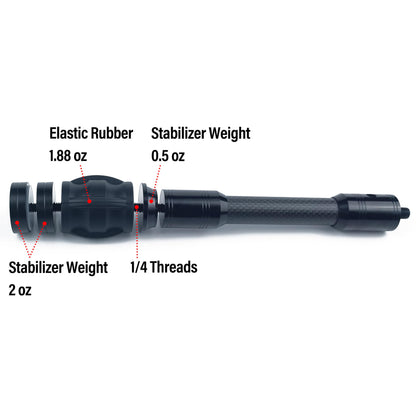 ZMATLIAO Carbon Archery Bow Stabilizer Single Side Adjustable V-Bar Mount Quick Disconnect Bow Rod Stabilizer, Bow Stabilizer & Compound Bow Accessories-6