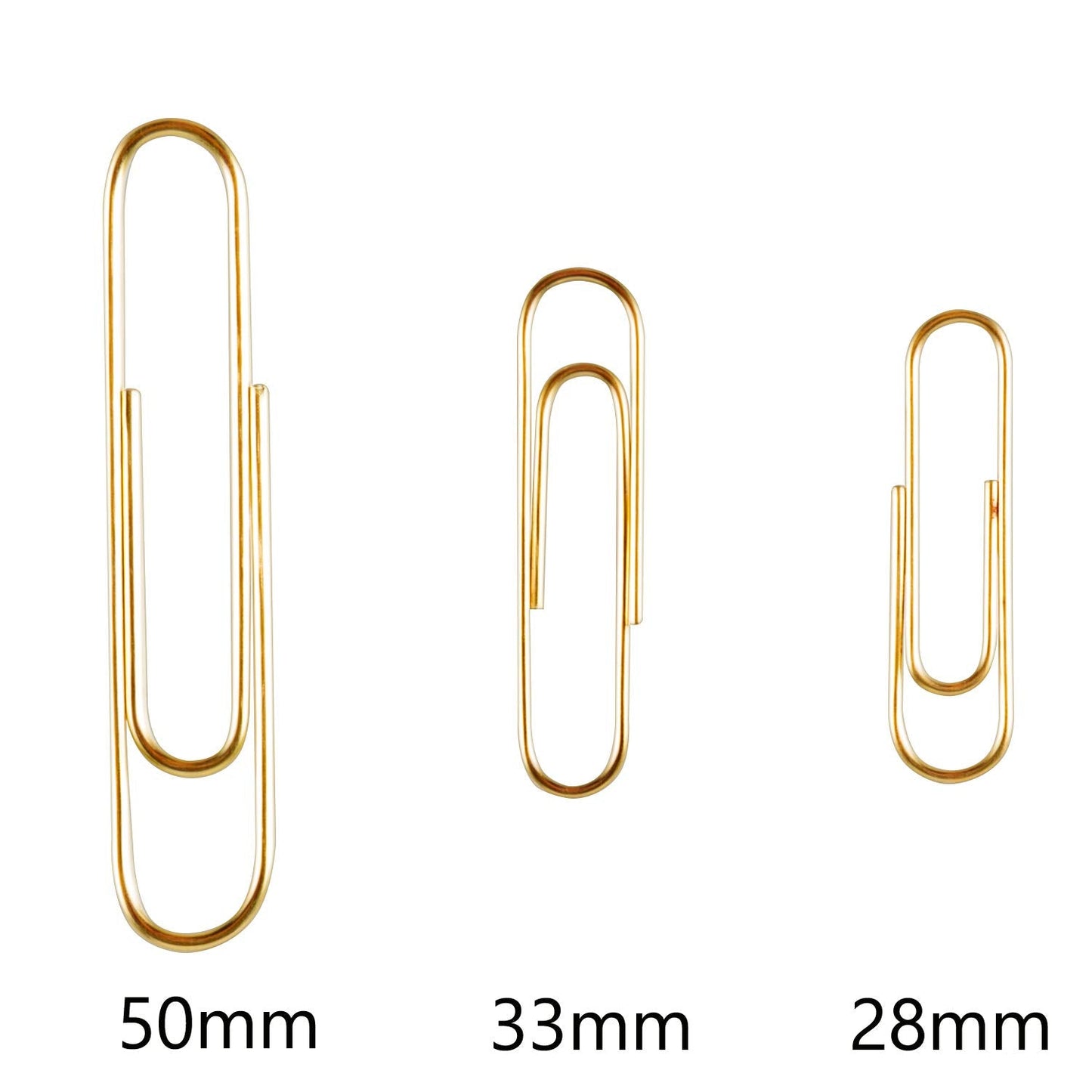 Deoot 600 Paper Clips,Office Gold Paper Clips Assorted Sizes(Small,Medium and Jumbo) 28 mm,33mm,50 mm