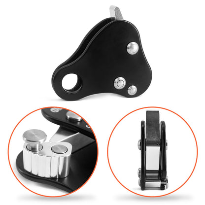 NewDoar Rope Grab Ascender 12KN Riser Adjuster Fits 10mm-13mm Rope for Rocking Climbing Protection Rescue (Black)