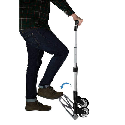 Mount-It! Folding Hand Truck and Personal Dolly, Foldable Aluminum Trolley Cart, 165 Lb Capacity Heavy Duty Dolly with Wheels of Rubber for Moving, Comfortable Telescoping Handle for Indoor Outdoor