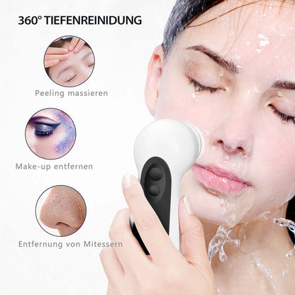 Waterproof Facial Cleansing Spin Brush Set with 5 Exfoliating Brush Heads - Electric Face Scrubber Cleanser Brush by CLSEVXY - Face Brush for Gentle Exfoliation and Deep Scrubbing