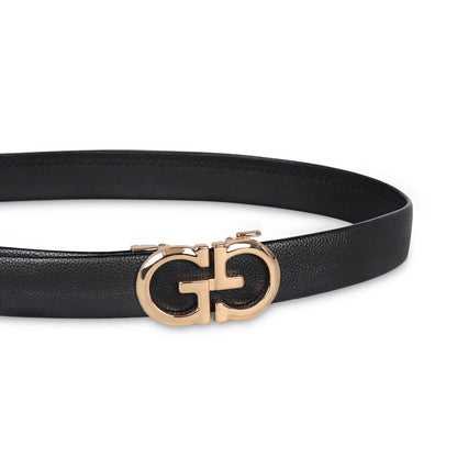 Aurolran Men&Womens Leather Dress Belt Business Automatic Buckle Belt Color-Black Silver Gold