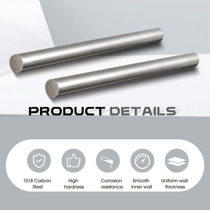 Gisafai 2 Pcs 1018 Carbon Steel Round Rod 5/8" Diameter, 12" Length Cold Rolled Steel Bar Unpolished Finish Rod for Shaft Gear Drill Lathes Boring Machine Turning Miniature Axle Stock