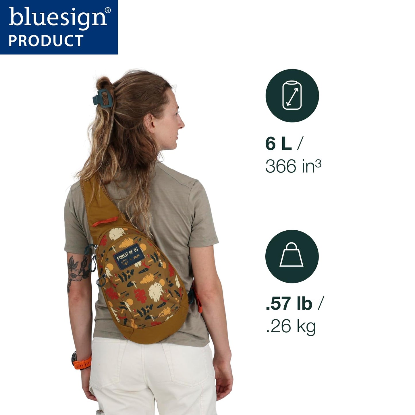 Osprey Daylite Shoulder Sling Bag - Crossbody Backpack for Everyday Carry, Festivals, and Travel, Torrent Blue