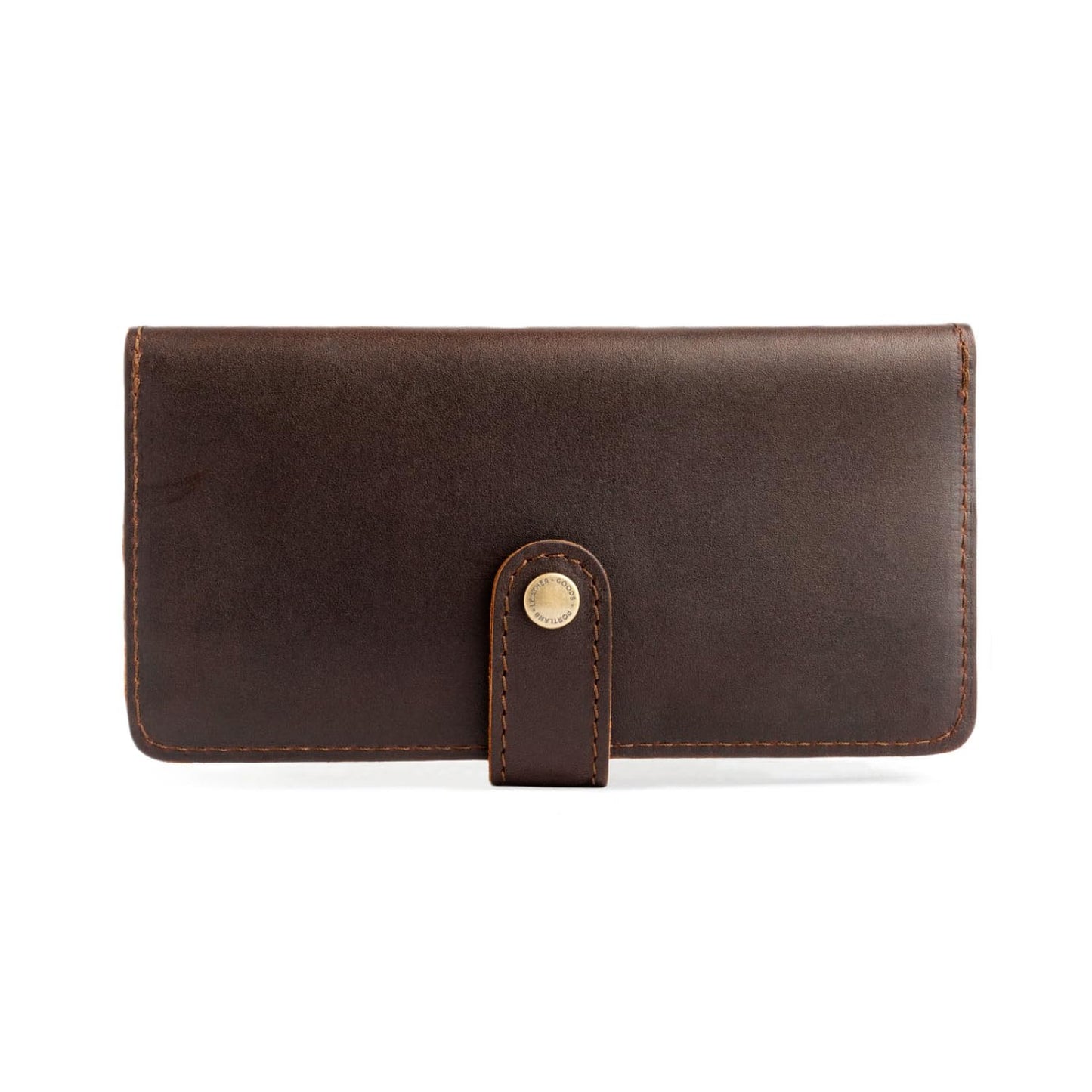 Portland Leather Goods Women's Bifold Wallet – Slim Design with Secure Snap, 8 Card Slots & Interior Zipper Pocket – Grizzly