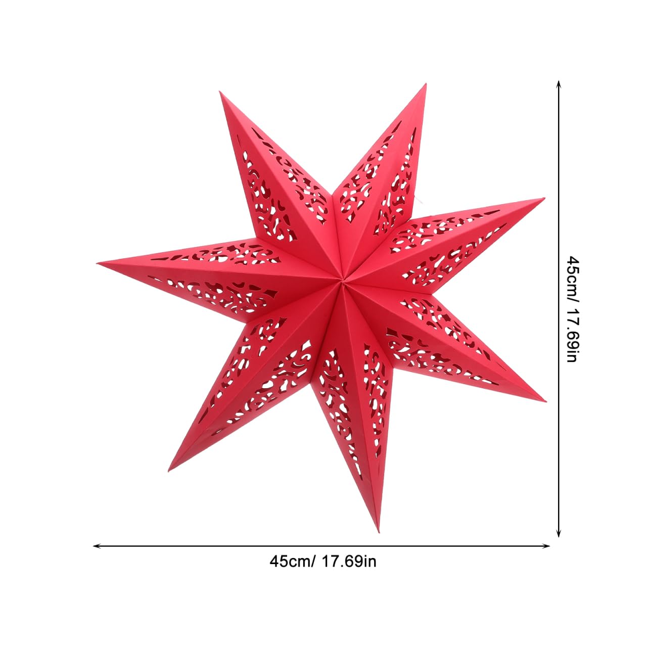 KALLORY 3 Pcs Star Paper Lantern Lampshade Christmas Hollow Out Star Hanging Decoration for Christmas New Year Party Wedding Birthady Decor 7-Point