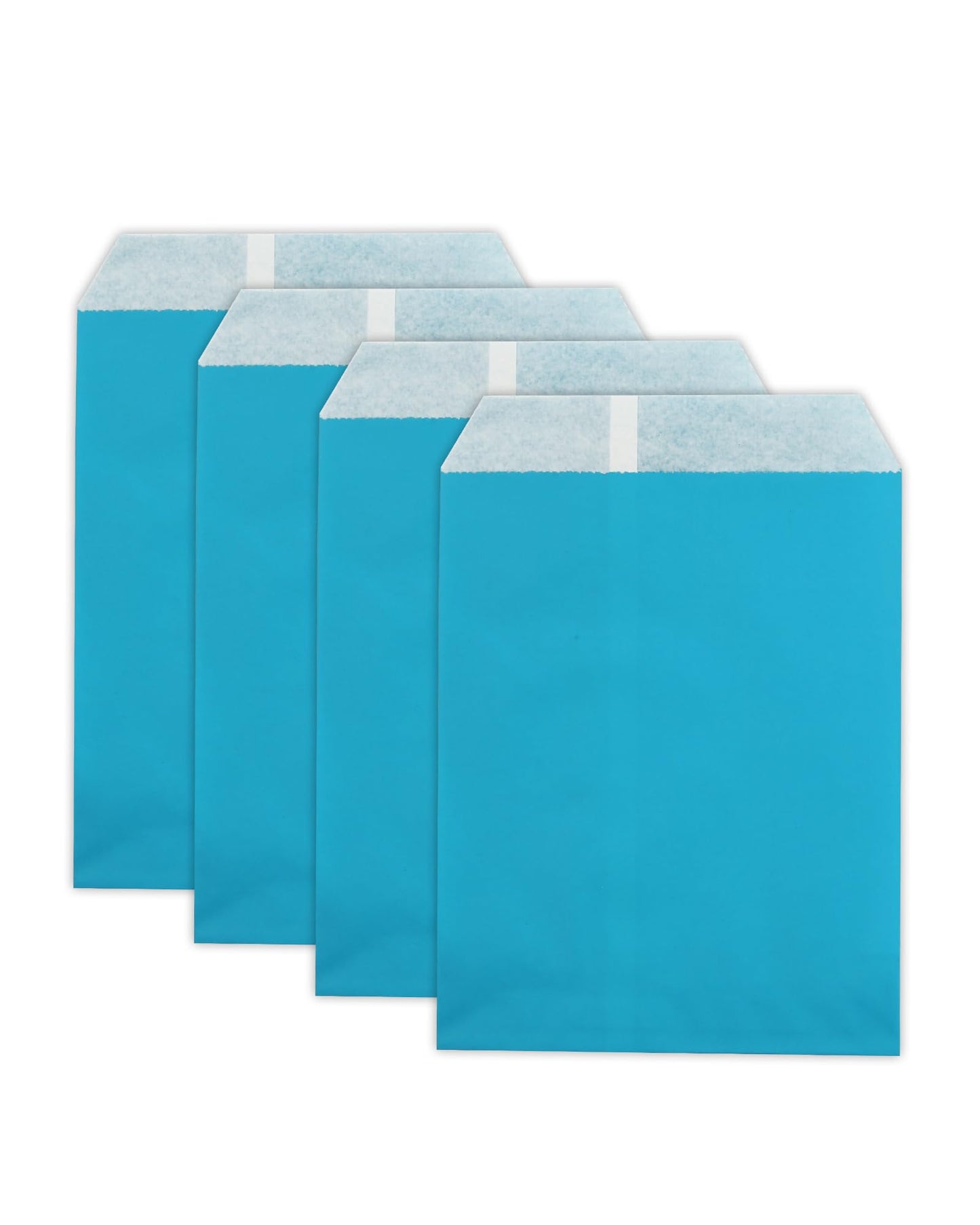 KEYYOOMY 4x6 Inch Paper Treat Bags Blue Candy Bags 100 Pack Candy Buffet Bag Small Paper Cookie Bag for Halloween Christmas Party (100 CT, 4x6 Inch)